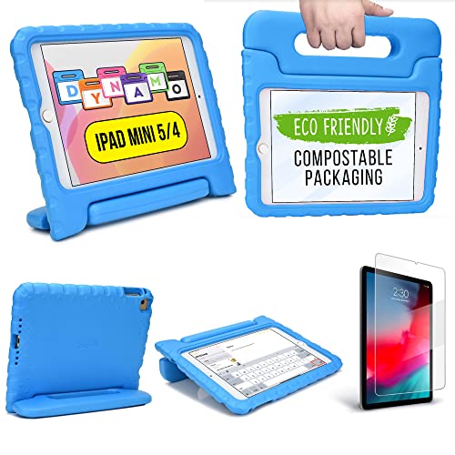 Apple iPad Mini 4 Hülle, [2-in-1 Griffige Tragehülle & Stand] Cooper Dynamo Robuste Strapazierfähige Sturz- und Kindersichere Hülle + Stand & Displayschutz -Jungs Mädchen Erwachsene Ältere Blau von Cooper Cases