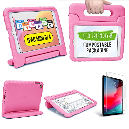 Apple iPad Mini 4 Hülle, [2-in-1 Griffige Tragehülle & Stand] Cooper Dynamo Robuste Strapazierfähige Sturz- und Kindersichere Hülle + Stand & Displayschutz -Jungs Mädchen Erwachsene Ältere Pink von Cooper Cases