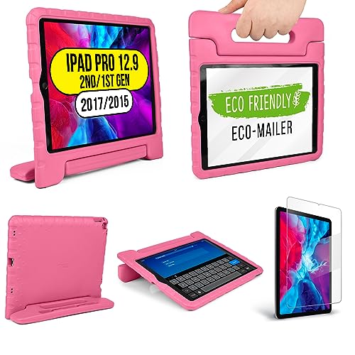 Apple iPad Pro 12.9 Hülle, [2-in-1 Griffige Tragehülle & Stand] Cooper Dynamo Robuste Strapazierfähige Sturz- und Kindersichere Hülle + Stand & Displayschutz -Jungs Mädchen Erwachsene Ältere Pink von Cooper Cases