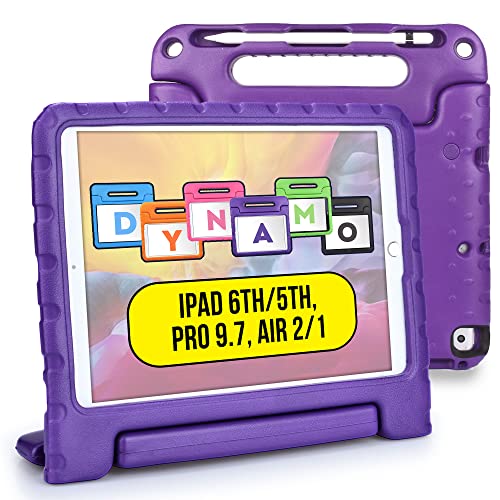 Cooper Cases Dynamo-Schutzhülle mit Standfunktion,Griff,Stiftfach für iPad der 6. und 5. Generation,iPad Pro 9.7 / iPad Air 2,1 1 mit Stifthalter violett von Cooper Cases