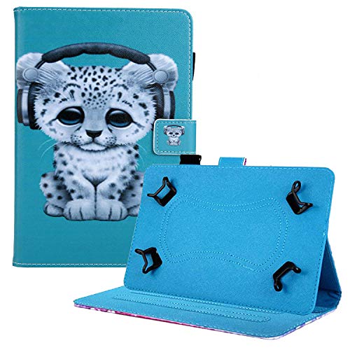 Coopts Universal-Schutzhülle für 16,5-19,1 cm Tablet, mit Standfunktion für Samsung Galaxy Tab E 7.0/Tab A 7.0 Kindle Fire 7 2017 2015/Nexus 7 und mehr 16,5-19,5 Zoll Tablet. D-Snow Leopard von Coopts