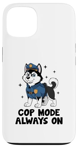 Ein Husky-Polizist, Polizeimodus, immer aktiv, Polizist Hülle für iPhone 13 von Cop Gift Police Officer Sayings Policeman