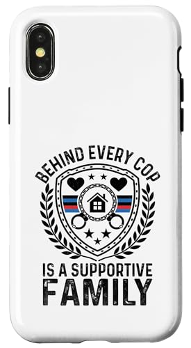 Hinter jedem Cop steckt ein unterstützender Familienpolizist Hülle für iPhone X/XS von Cop Gift Police Officer Sayings Policeman
