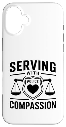 Mit Mitgefühl dienen Polizeibeamte, Polizeibehörde Hülle für iPhone 16 Plus von Cop Gift Police Officer Sayings Policeman