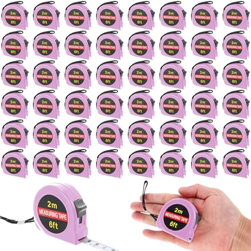 Copkim Mini-Maßband, einziehbar, 2 m, kleines Maßband, Tasche, winzige Zoll- und metrische Messung für Bau-Partys, Weihnachtsartikel, Herren-Geschenke, Rosa, 50 Stück Copkim Mini-Maßband, einziehbar, 2 m, kleines Maßband, Tasche, winzige Zoll- und metrische Messung für Bau-Partys, Weihnachtsartikel, Herren-Geschenke, Rosa, 50 Stück von Copkim