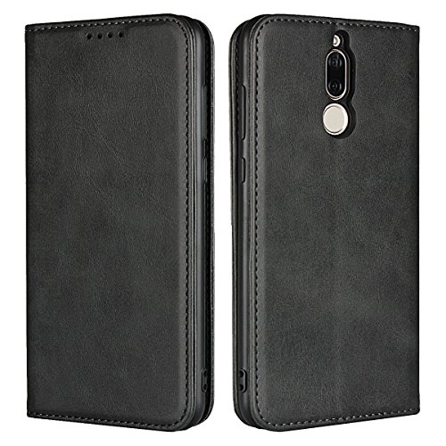 Copmob Huawei Mate 10 Lite hülle,Premium Flip Leder Geldbörse mit weichem TPU-Shock Absorption,[3 Kartensteckplatz][Ständerfunktion][Magnetschnalle] - Schwarz von Copmob