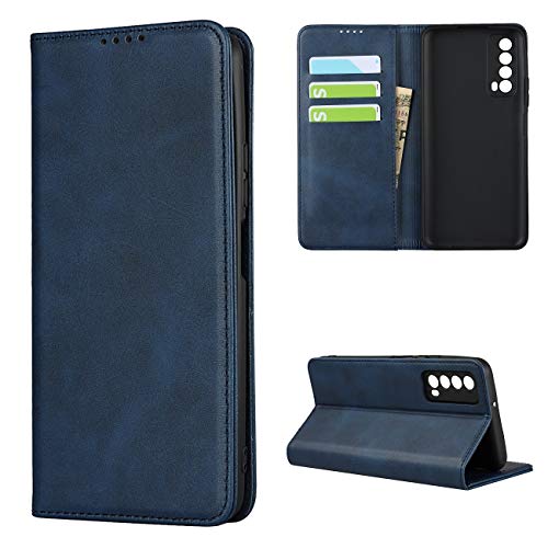 Copmob Hülle Huawei P Smart 2021,Premium Flip Leder Brieftasche Handyhülle,[3 Kartensteckplatz][Ständerfunktion][Magnetverschluss],Ledertasche Schutzhülle für Huawei P Smart 2021 - Blau von Copmob
