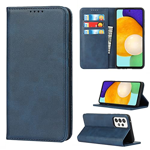 Copmob Schutzhülle für Samsung A52 4G/5G/A52S 5G, Flip Brieftasche aus Leder, 3 Schlitze, Standfunktion, Magnetverschluss, Klappschutzhülle für Samsung A52 4G/5G/A52S 5G, Blau Copmob Schutzhülle für Samsung A52 4G/5G/A52S 5G, Flip Brieftasche aus Leder, 3 Schlitze, Standfunktion, Magnetverschluss, Klappschutzhülle für Samsung A52 4G/5G/A52S 5G, Blau von Skyvov