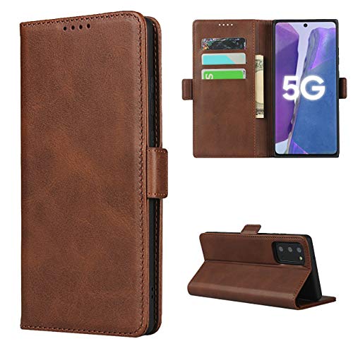 Copmob Hülle Samsung Galaxy Note 20,Flip Leder Geldbörse Handyhülle,[3 Kartenfach][Ständerfunktion][Magnetverschluss],Klapphülle Schutzhülle Handyhülle für Samsung Galaxy Note 20 - Dunkelbraun von Copmob