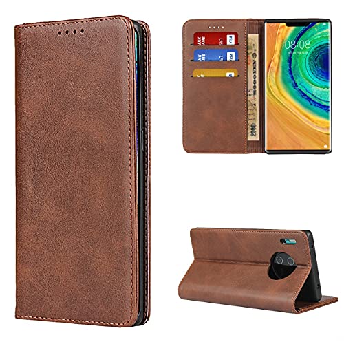 Copmob Schutzhülle für Huawei Mate 30 Pro, Premium-Flip, magnetisch, Brieftasche aus Leder, [3 Kartenfächern] [Standfunktion ] [TPU Stoßfest] Schutzhülle für Huawei Mate 30 Pro – Dunkelbraun von Copmob