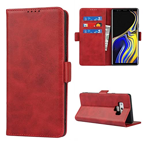 Copmob Schutzhülle für Samsung Galaxy Note 9, Flip Folio Brieftasche aus Leder, [3 Schlitze] [Stent Funktion], Schutzhülle mit Klappdeckel für Samsung Galaxy Note 9 – Rot von Copmob