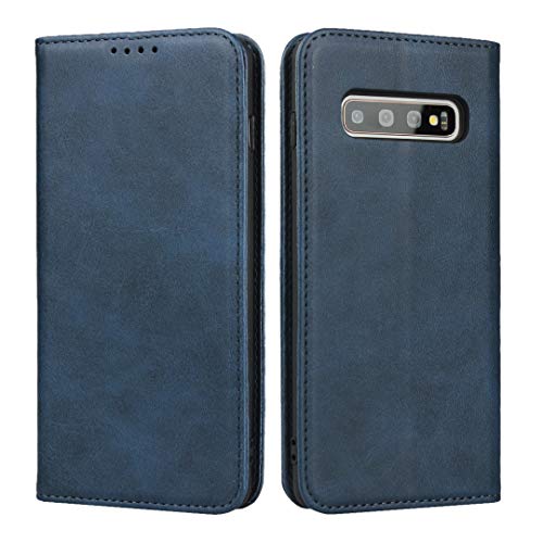 Copmob Schutzhülle für Samsung Galaxy S10 Plus, Premium Flip Brieftasche aus Leder, [3 Schlitze][Standfunktion] [Magnetverschluss], Schutzhülle für Samsung Galaxy S10 Plus – Blau von Copmob