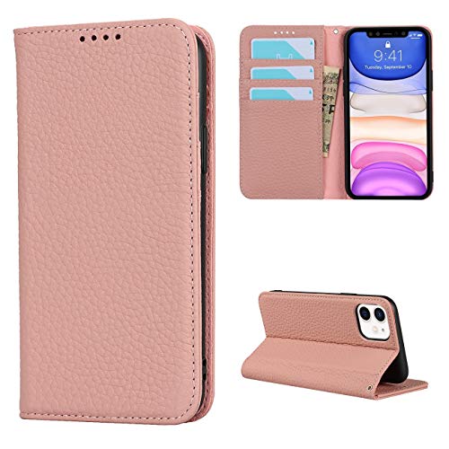 Copmob Schutzhülle für iPhone 11, Flip Echtleder, Brieftasche, 4 Schlitze, Magnetverschluss, Schutzhülle für iPhone 11, Rosa Copmob Schutzhülle für iPhone 11, Flip Echtleder, Brieftasche, 4 Schlitze, Magnetverschluss, Schutzhülle für iPhone 11, Rosa von Copmob