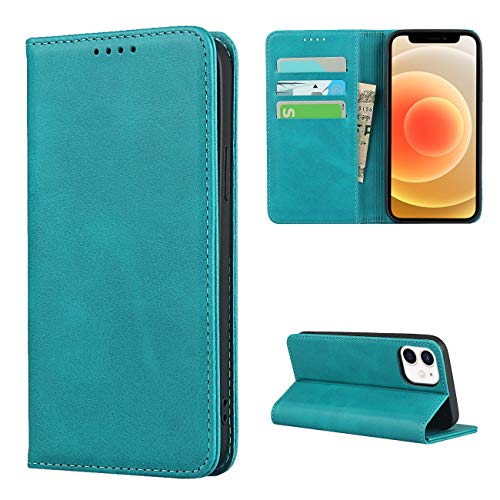 Copmob Schutzhülle für iPhone 12 Mini, Premium Flip Brieftasche aus Leder, [3 Schlitze][Standfunktion] [Magnetverschluss], Schutzhülle für iPhone 12 Mini 5,4 Zoll – Himmelblau von Copmob