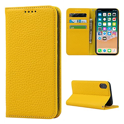 Copmob Schutzhülle für iPhone X/XS, Flip-Echtleder, Brieftasche, 4 Schlitze, Magnetverschluss, Schutzhülle für iPhone X/XS – Gelb Copmob Schutzhülle für iPhone X/XS, Flip-Echtleder, Brieftasche, 4 Schlitze, Magnetverschluss, Schutzhülle für iPhone X/XS – Gelb von Copmob