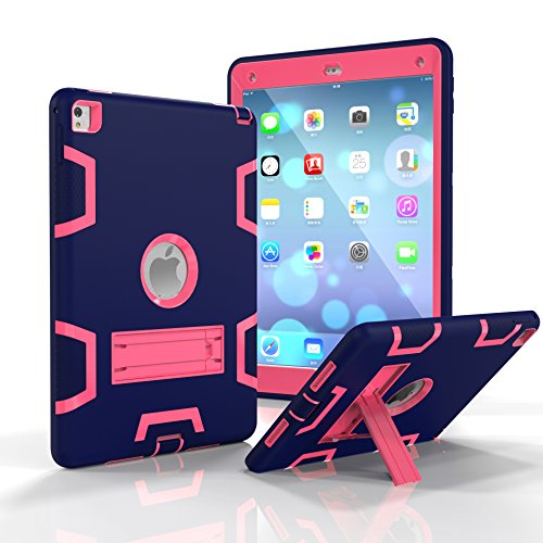 Copmob iPad Air 2 Hülle,iPad 6 Hülle,[Shockproof] [Anti-Fall],multifunktionale Silikon Schützende schroffe Abdeckung Rüstung Fall Schutzhülle Hülle für iPad 6/iPad Air 2 - Blau/Rot von Copmob