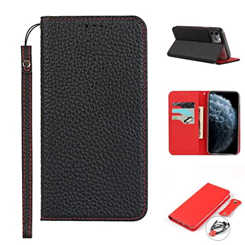 Copmob iPhone 11 Pro Schutzhülle, Premium Echtleder Flip Brieftasche aus Leder, [3 Schlitze], Schutzhülle für iPhone 11 Pro – Schwarz von Copmob
