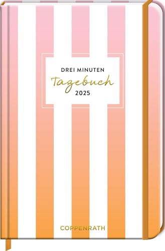 Großer Wochenkalender: 3 Minuten Tagebuch 2025 - Streifen rosa (I love my paradise): Glücksjournal mit Wochenplaner und Eintragmöglichkeiten. Mit Gummiverschluss und Leseband von Coppenrath Verlag GmbH & Co. KG