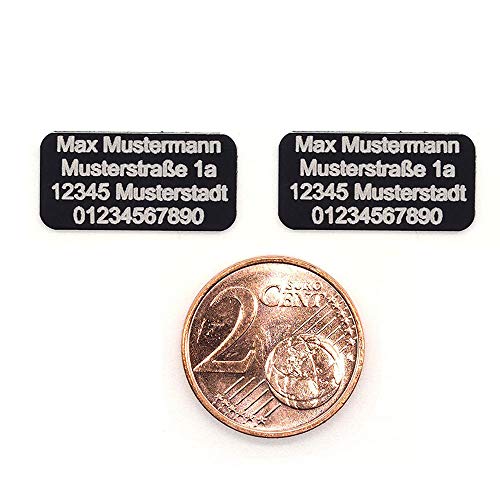 2er Set Drohnen Plakette 20x10 mm klein - micro - in schwarz - selbstklebend | Kennzeichen, Kennzeichnung, Schild, Etikett, Adressschilder 2er Set Drohnen Plakette 20x10 mm klein - micro - in schwarz - selbstklebend | Kennzeichen, Kennzeichnung, Schild, Etikett, Adressschilder von CopterFarm