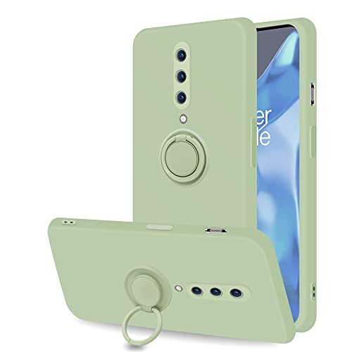 Coqibel Kompatibel mit OnePlus 8 5G Hülle [Flüssigsilikon mit 360°-Ring-Kippständer und Auto-Halterungsfunktion], 16.6 cm (6.6 Zoll) Hülle mit Mikrofaser-Innenfutter von Coqibel