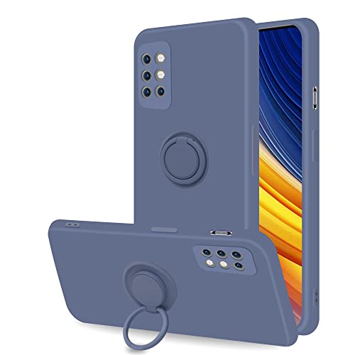 Coqibel Schutzhülle für OnePlus 8T 5G [Flüssigsilikon mit 360°RingStänder und AutoHalterungsfunktion], 16,6 cm (6,5 Zoll) Abdeckung mit MikrofaserInnenfutter und schlankem Rundumschutz – von Coqibel