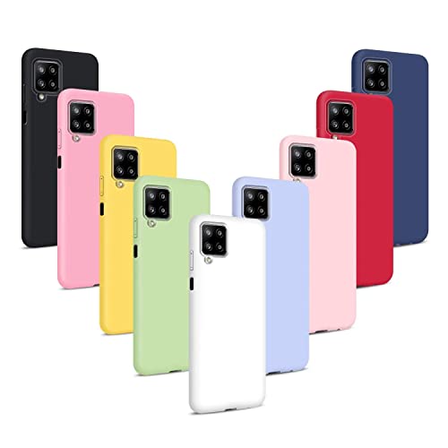 Coqinen 9X Hülle Kompatibel mit Samsung Galaxy A12/ M12, Ultra dünn Silikon Handyhülle Matt Stoßfest Weiche Schutzhülle, 9 Farbe von Coqinen