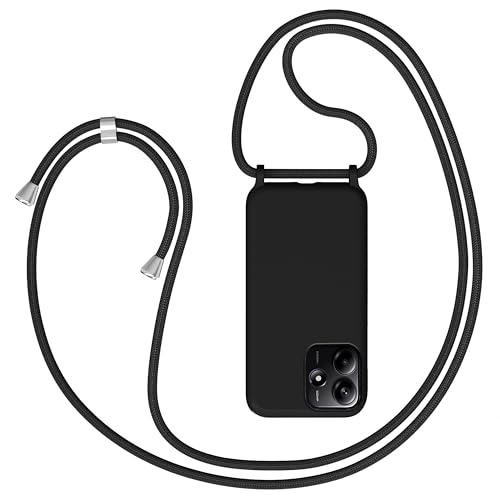 Coqinen Handykette für Xiaomi Redmi Note 14 5G Hülle mit Band, Necklace Silikon Handyhülle mit Kordel zum Umhängen Handy Schutzhülle mit Kette, Schwarz Coqinen Handykette für Xiaomi Redmi Note 14 5G Hülle mit Band, Necklace Silikon Handyhülle mit Kordel zum Umhängen Handy Schutzhülle mit Kette, Schwarz von Coqinen
