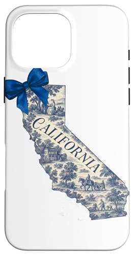 California Toile Coquette Aesthetic Cottagecore State Hülle für iPhone 16 Pro Max California Toile Coquette Aesthetic Cottagecore State Hülle für iPhone 16 Pro Max von Coquette Aesthetic California Blue Toile Vintage