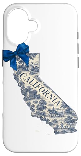 California Toile Coquette Aesthetic Cottagecore State Hülle für iPhone 16 California Toile Coquette Aesthetic Cottagecore State Hülle für iPhone 16 von Coquette Aesthetic California Blue Toile Vintage