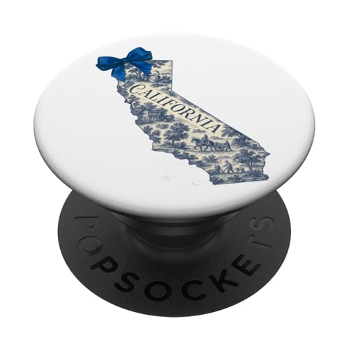 California Toile Coquette Aesthetic Cottagecore State PopSockets Klebender PopGrip California Toile Coquette Aesthetic Cottagecore State PopSockets Klebender PopGrip von Coquette Aesthetic California Blue Toile Vintage