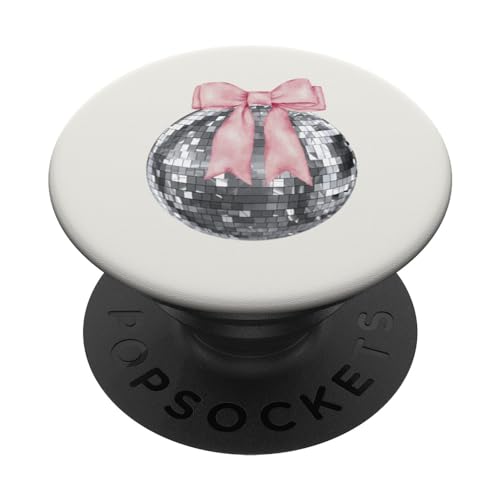 Discokugel rosa Schleife Aquarell Kokette Girly Aesthetic PopSockets mit austauschbarem PopGrip von Coquette Aesthetic Graphics