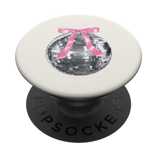 Discokugel rosa Schleife Kokette Girly Aesthetic PopSockets mit austauschbarem PopGrip von Coquette Aesthetic Graphics