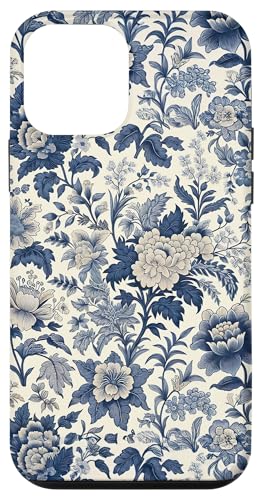 Blau-weißes florales Chinoiserie-Toile-Muster Hülle für iPhone 12 mini von Coquette Aesthetic