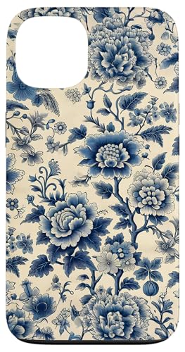 Chinoiserie Toile-Muster mit Blumenmuster in Antik-Weiß Hülle für iPhone 13 von Coquette Aesthetic