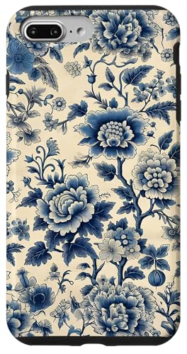 Chinoiserie Toile-Muster mit Blumenmuster in Antik-Weiß Hülle für iPhone 7 Plus/8 Plus von Coquette Aesthetic