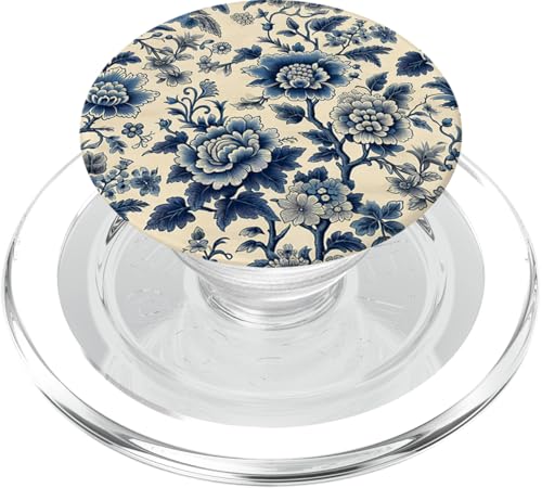 Chinoiserie Toile-Muster mit Blumenmuster in Antik-Weiß PopSockets PopGrip für MagSafe Chinoiserie Toile-Muster mit Blumenmuster in Antik-Weiß PopSockets PopGrip für MagSafe von Coquette Aesthetic