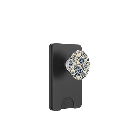 Chinoiserie Toile-Muster mit Blumenmuster in Antik-Weiß PopSockets PopWallet für MagSafe von Coquette Aesthetic