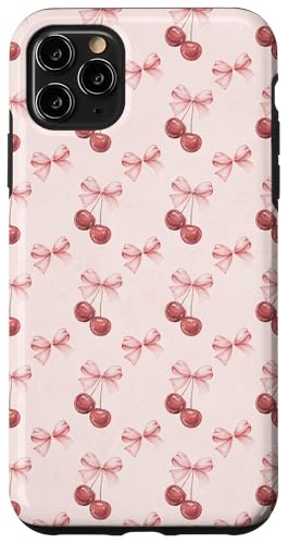 Coquette Pink Kirschen und Schleife Muster Hülle für iPhone 11 Pro Max von Coquette Aesthetic