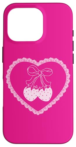 Coquette Soft Girl Deckchen Schleife Band Erdbeeren Hülle für iPhone 16 Pro Coquette Soft Girl Deckchen Schleife Band Erdbeeren Hülle für iPhone 16 Pro von Coquette Aesthetic