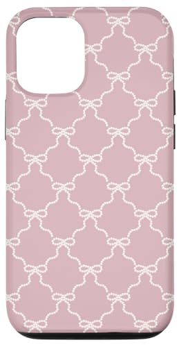 Gelato Pastell Mauve Farbe Pearl Bow Ribbon Pattern Hülle für iPhone 12/12 Pro von Coquette Aesthetic