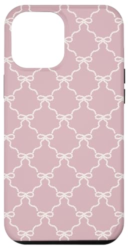 Gelato Pastell Mauve Farbe Pearl Bow Ribbon Pattern Hülle für iPhone 12 Pro Max von Coquette Aesthetic