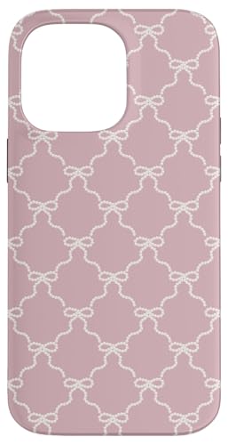 Gelato Pastell Mauve Farbe Pearl Bow Ribbon Pattern Hülle für iPhone 14 Pro Max von Coquette Aesthetic