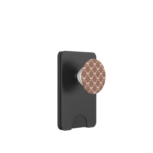 Mocca Mousse Perlenband Schleife Muster PopSockets PopWallet für MagSafe von Coquette Aesthetic