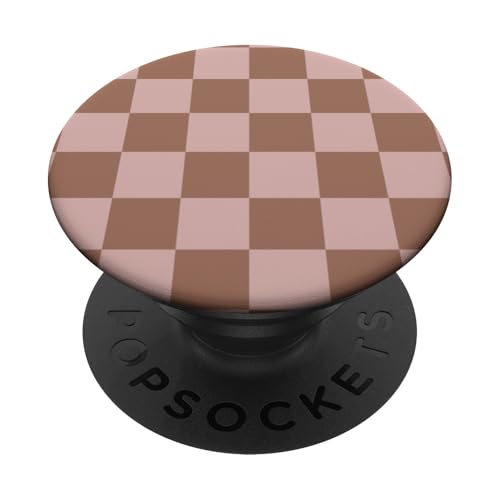 Mokka Mousse Gelato Mauve Pastell Schachbrettmuster PopSockets Klebender PopGrip von Coquette Aesthetic