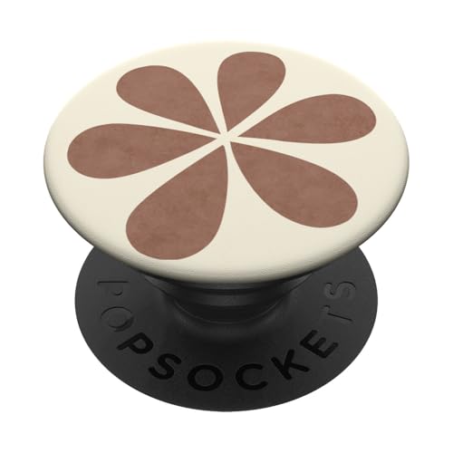 Mokka-Mousse Hellbraun Creme Farbe Retro Blume PopSockets Klebender PopGrip von Coquette Aesthetic