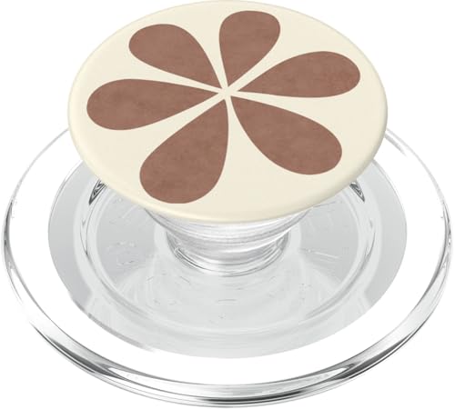 Mokka-Mousse Hellbraun Creme Farbe Retro Blume PopSockets PopGrip für MagSafe von Coquette Aesthetic