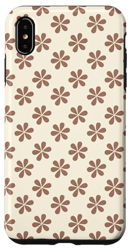 Mokka-Mousse Hellbraun Creme Farbe Retro Blumenmuster Hülle für iPhone XS Max von Coquette Aesthetic