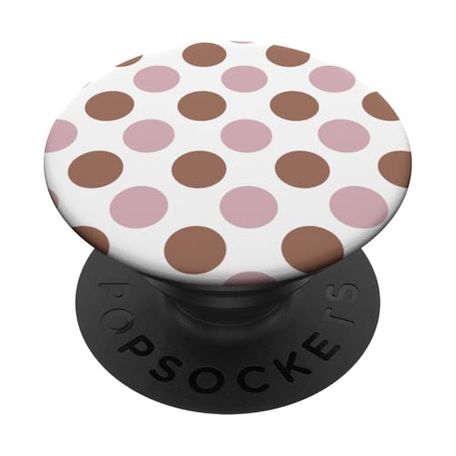 Mokka Mousse Hellbraun Gelato Mauve Pastell Polka Dots PopSockets Klebender PopGrip von Coquette Aesthetic