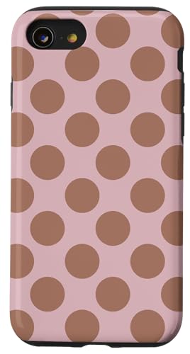 Mokka Mousse Hellbraun Polka Dots Gelato Mauve Pastell Hülle für iPhone SE (2020) / 7 / 8 von Coquette Aesthetic