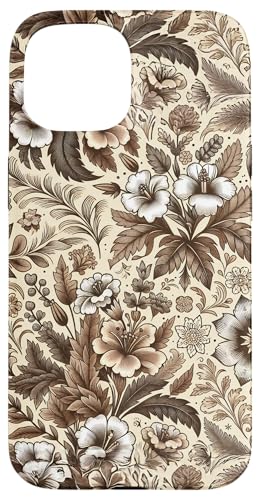 Mokka-Mousse mit floralem Chinoiserie-Toile-Muster Hülle für iPhone 15 Mokka-Mousse mit floralem Chinoiserie-Toile-Muster Hülle für iPhone 15 von Coquette Aesthetic